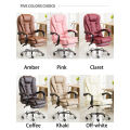 Plush PU Leather Reclining Office Chair with Footrest