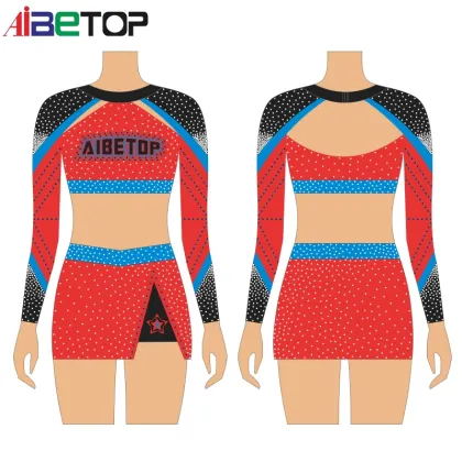 Custom White and Blue Cheer Uniform Set