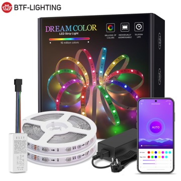 Bluetooth WiFi App Control RGB LED Strip Kit - Dream Color Addressable WS2811