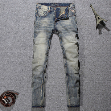 Italian Style Fashion Men Jeans Vintage Slim Fit Elastic Classical Jeans Men Denim Pants High Quality Basic Designer Jeans Homme