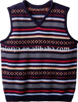 kid's stripes vest sleeveless sweater