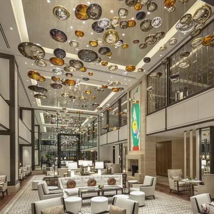 Elegant living room amber chandelier pendant lamp