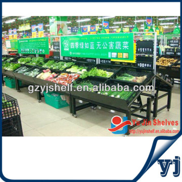 Singl-side Metallic fruits and vegetable display rack