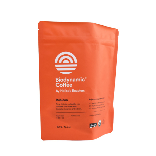 Biodegradable Coffee Kraft Pouch Laminated OEM Custom Bag