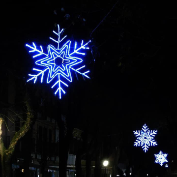 Commercial LED Hanging Star and Snowflake Ornaments for Christmas