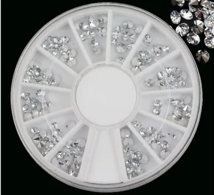 3mm gel nail decorations V-bottom rhinestones nail art designs