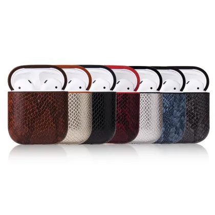 PGRETY Leather Earphone Cases: Snakeskin Texture Cases for AirPods 1, 2, 3, and AirPods Pro 2