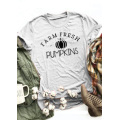 Farm Fresh Pumpkins O-Neck T-Shirt Tee Women funny graphic tshirt summer style short sleeve tops t shirt
