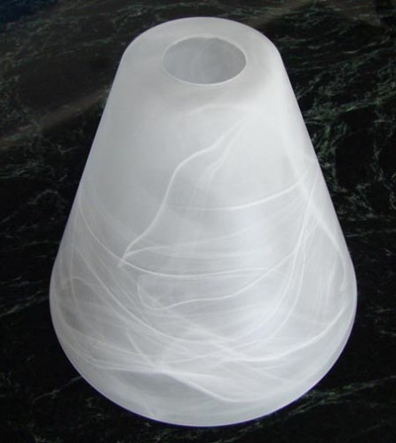 Pressed Glass Lamp Shade With Alabaster Effect Br0148