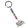 Labradorite Handmade Craved 1.0 Inch Rabbit Pendant Keychain