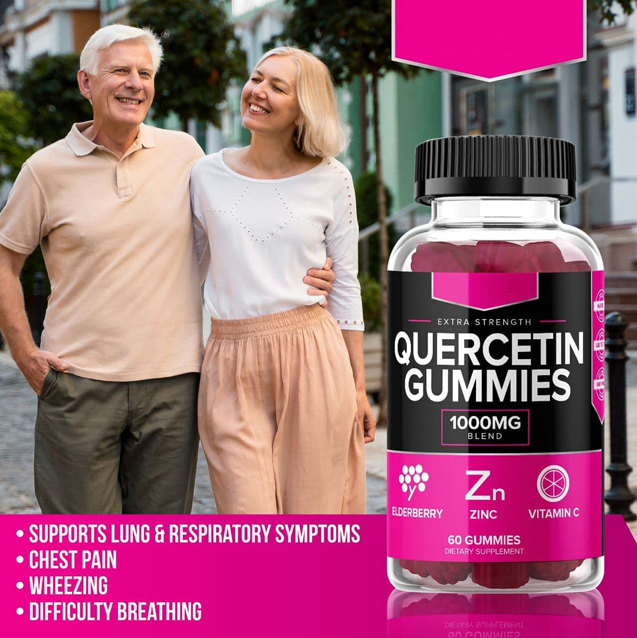 OEM / ODM Support immunitaire Bromelaine Vitamine C et gumoues de quercétine zinc