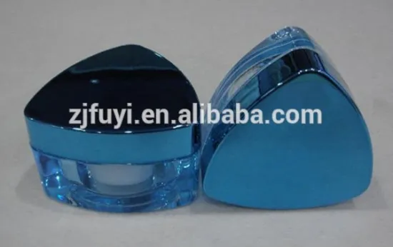 Empty Triangle-shaped Acrylic Cream Jar for Cosmetic Packaging