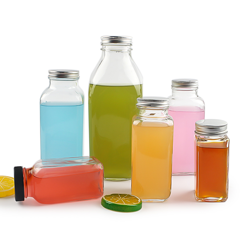 180ml French Square Glass Bottles With Lids