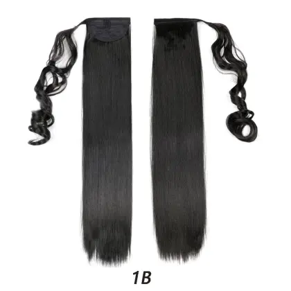 Hot selling straight long wrap around brazilian black clip in pony tail