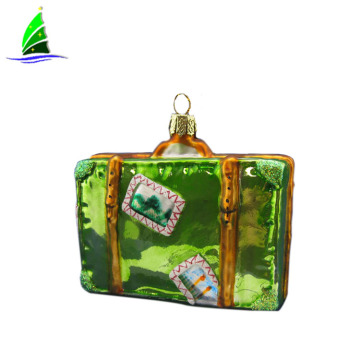 Christmas hanging glass suitcase ornament decoration