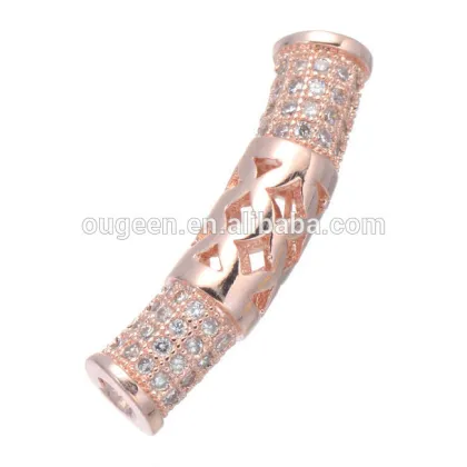 2016 New Arrival Micro Pave Jewelry Tube Brass Metal Platinum Colors Tube For Jewelry Making Findings