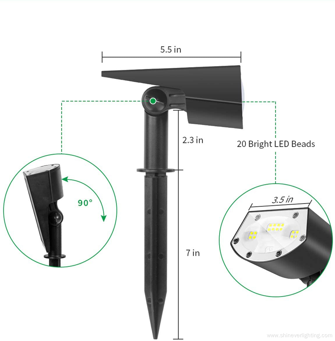 Waterproof Landscaping Lights Solar Spotlight