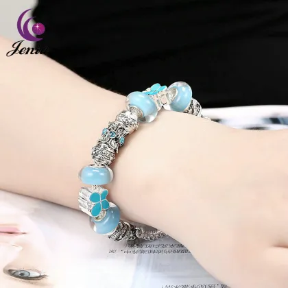 Jenia Hot Sale Silver Plated Bead Bracelet Beautiful Butterfly Bead Bracelet