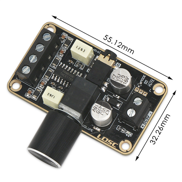 o Amplifier Board, Pam8406 Digital Power Amplifier Board 5W+5W Immersion Gold Stereo Amp 2.0 Dual Channel Mini Class D Dc5V