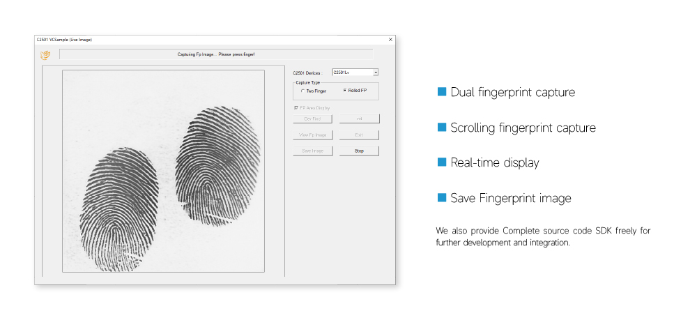 Portable Two Finger Real Time Scanning Device