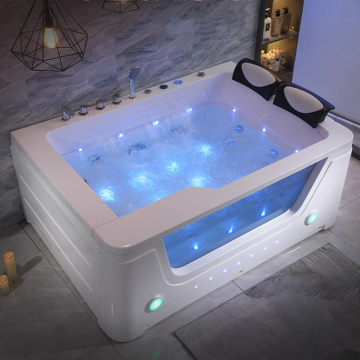 Two-person Whirlpool Acrylic Massage Bathtub with Three Skirts for Hotel Luxury Bath Hydromassage