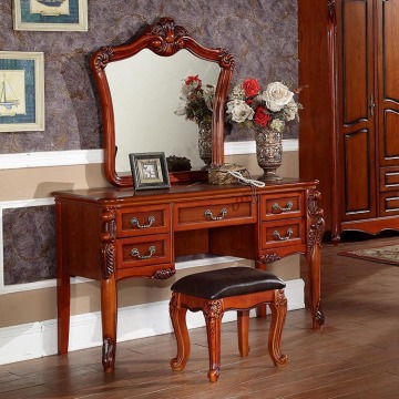 Cheap Price New Simple Designs Modern Wooden Mirrored Dressing Table