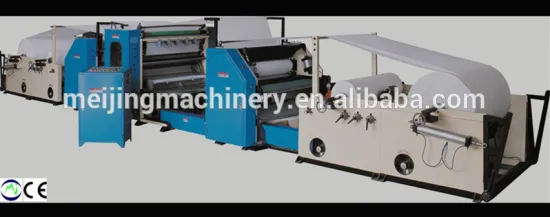 V- fold hand towel / facial tissue making machine with double lamination devices