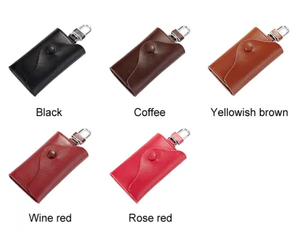 Unisex Fashion Key Organizer: Split Leather Key Holder, Multifunctional Car Key Wallet & Housekeeper's Key Case
