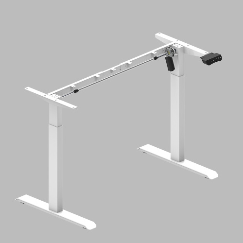 White Electric Sit Stand Desk Frame Single Motor