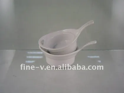 Ceramic spoon and bowl with a lid, small dish/pot