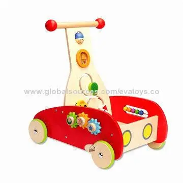 2014 new hot sale wooden baby/children's/kid's go cart toy, measures 50.5*33.3*46.1cm