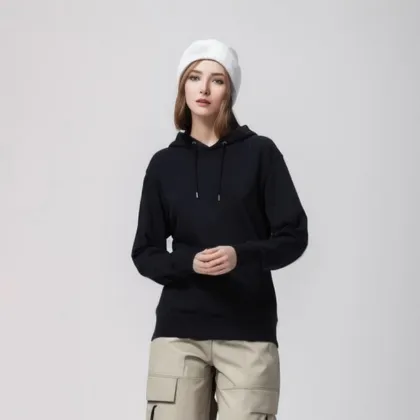 Simple Versatile Cotton-Poly Hoodie