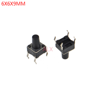 50PCS 6X6x9mm 4PIN dip TACT push button switch Micro key power tactile switches 6x6x9 6*6*9MM Light touch