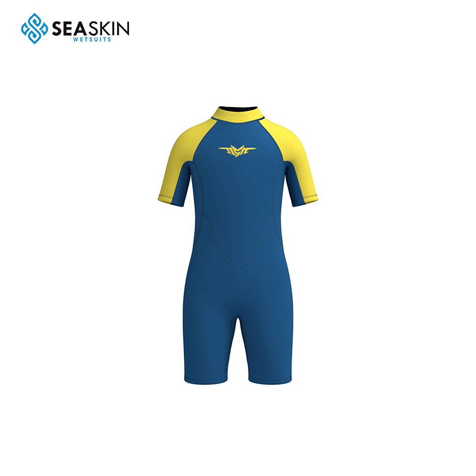 Seaskin Kids Kısa Kollu sualtı dalış wetsuit