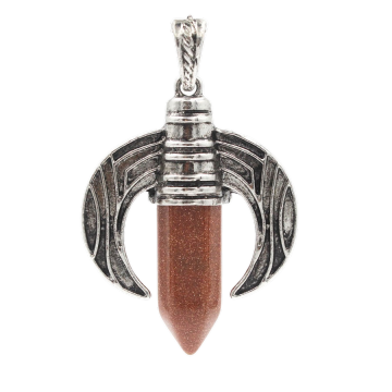 Ox Horn Pendant With Crystal Hexagon