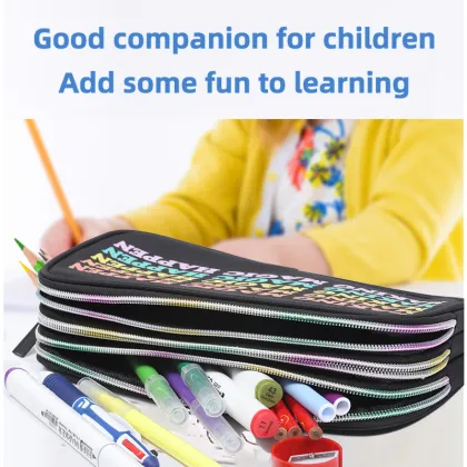 Three zipper pencil case gradient color pencil case