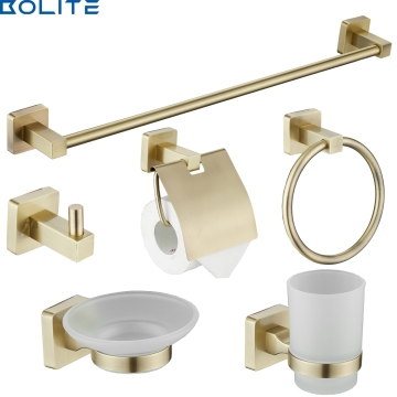 Silver Wall-Mounted 6-Piece Heavy Duty Bathroom Towel Rack Set