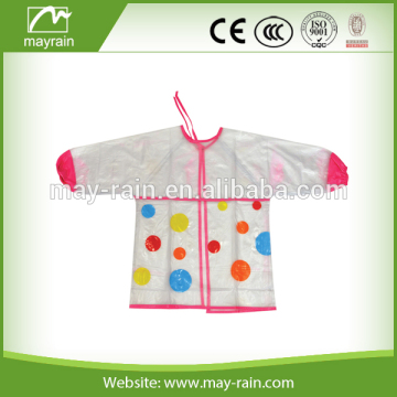 2016 transparent full sleeves pvc drawing apron