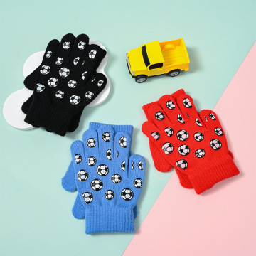 ALLCH Children's Winter Warm Knit Gloves - Cartoon Five-Finger Gloves for Outdoor Sports