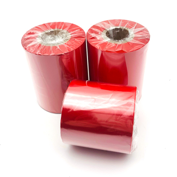 Red Premium Resin Enhanced Wax Thermal Printer Ribbon - Jumbo Roll