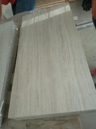 wooden white marble tiles