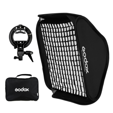 Godox Regolable Flash SoftBox 40x40cm con bowens Monte Bracket e Honeycomb Grid