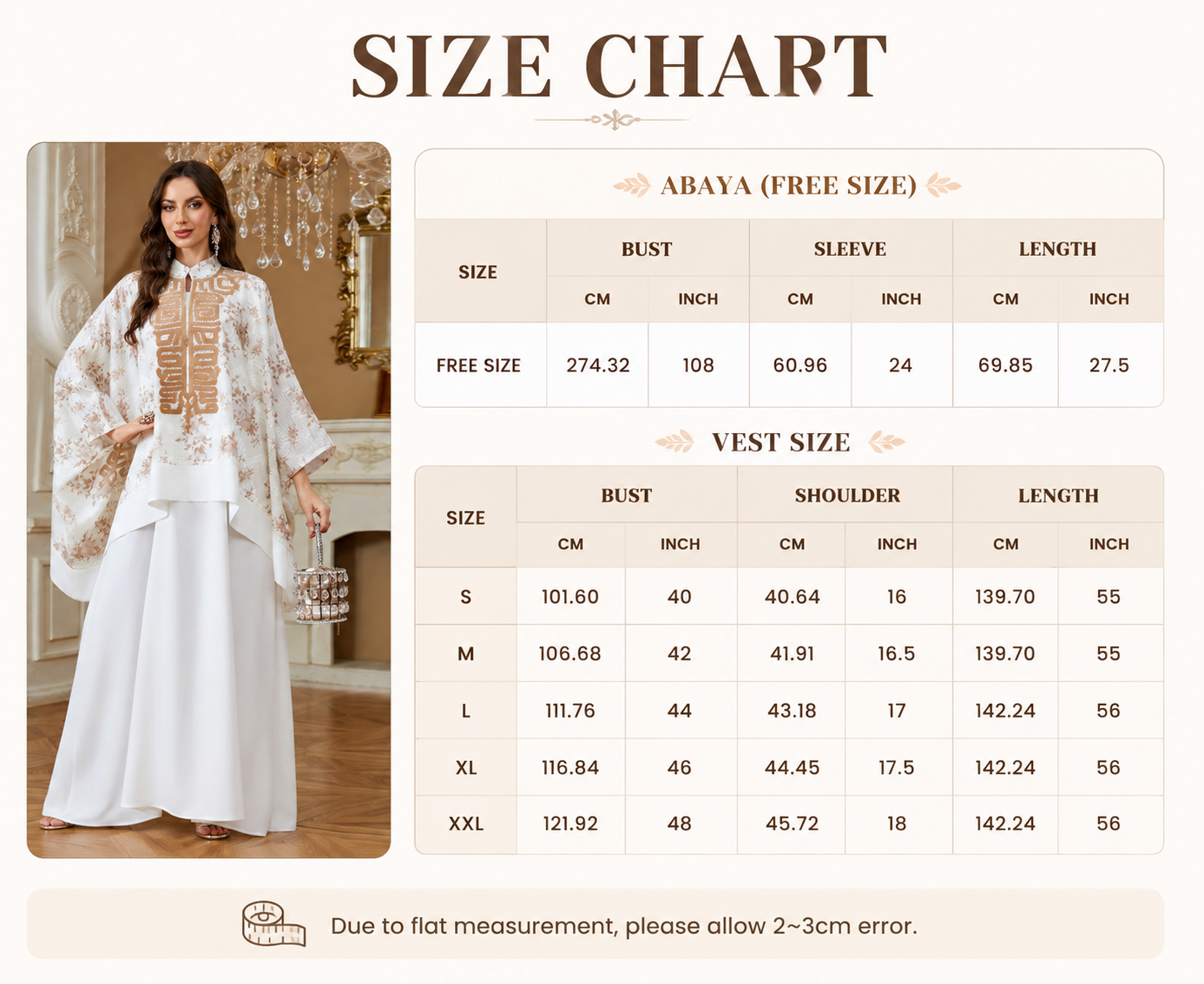 Embroidered Abaya Two Piece Set Front View