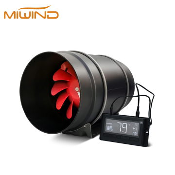MiWind 3000CFM منخفض الضوضاء مروحة قناة Silent Sensor لغرف النمو المائية