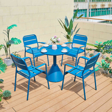 Outdoor Bistro Dining Set: Coffee Shop Aluminum Chairs and Tables