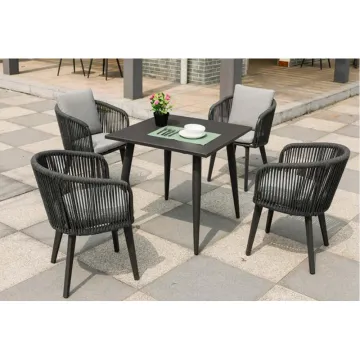 Modern Waterproof Garden Terrace Weaving Rope Table and Chair Furniture