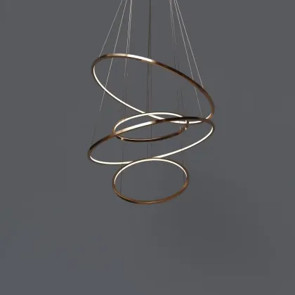 Etl Cetl Hoop Circular Shape Luxury Customized Size Italian Modern Wooden Chandelier Lighting