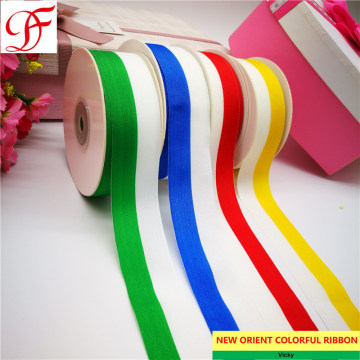 Stripe Ribbon with Color Yarns Double/Single Face Satin Grosgrain Gingham Sheer Organza Hemp Metallic Satin Center/Edge Organza for Flag Choice