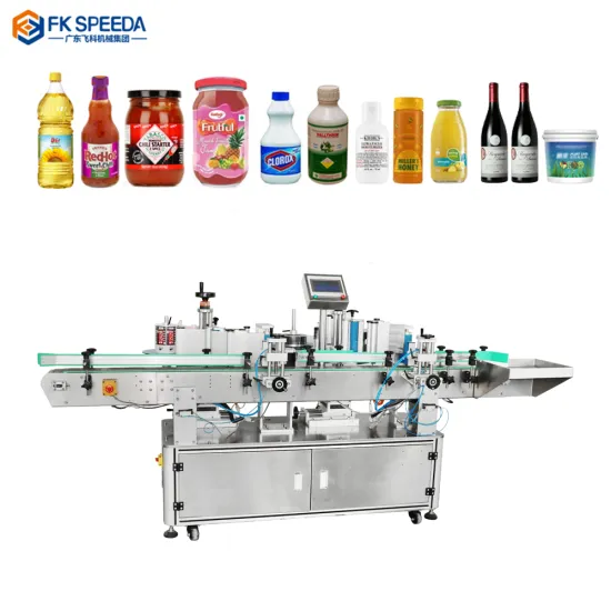 Full-Automatic Dual-Head Shampoo Bottle, Beer Container, Glass Round Jar, and Tin Can Labeling Machine for Self-Adhesive Stickers
