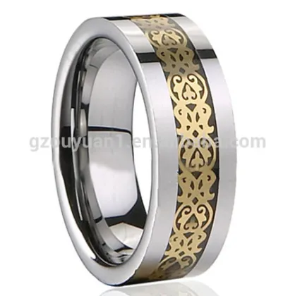 Tungsten Ring, New Tungsten Ring, Men's Tungsten Ring, Inlay Tungsten Ring